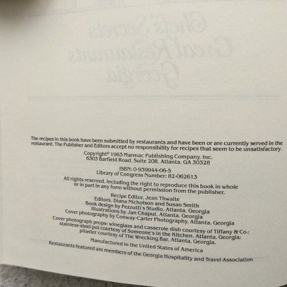 Georgia Restaurant Cookbook - Picture 5 of 13